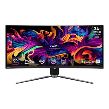 MSI Monitor GAMING MAG 341CQP QD-OLED Ívelt 34" UWQHD 3440x1440, 1800R, 0,03ms, 175Hz, 2x HDMI, DP, USB-C, Black
