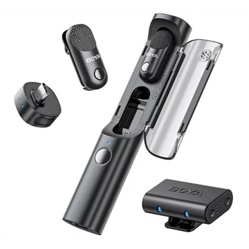 BOYA Mikrofon - Magic-03 (Vezeték nélküli, fekete, 2TX + 2RX, USB-C, 3,5mm)