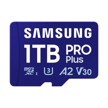 Samsung MicroSD kártya - 1TB MB-MD1T0SB / WW (PRO PLUS kártyaolvasóval, microSDXC, UHS-I, R180 / W130, adapter, 1TB)