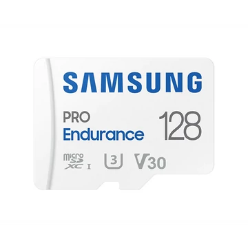 SAMSUNG Memóriakártya, PRO Endurance microSD kártya 128 GB, CLASS 10, UHS-I (SDR104), + SD Adapter, R100 / W40
