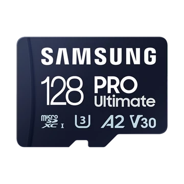 SAMSUNG Memóriakártya, PRO Ultimate 128GB, Class 10, V30, A2, Grade 3 (U3), R200 / W130