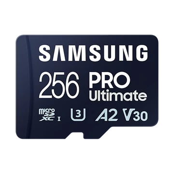 SAMSUNG Memóriakártya, PRO Ultimate 256GB, Class 10, V30, A2, Grade 3 (U3), R200 / W130