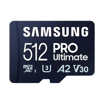 SAMSUNG Memóriakártya, PRO Ultimate 512GB, Class 10, V30, A2, Grade 3 (U3), R200 / W130