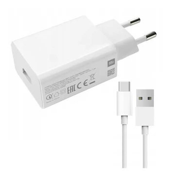 XIAOMI hálózati töltő USB aljzat (5V / 3000mA, 22.5W, gyorstöltés támogatás + Type-C kábel) FEHÉR (MDY-11-EP / LB4173U0324503(D))