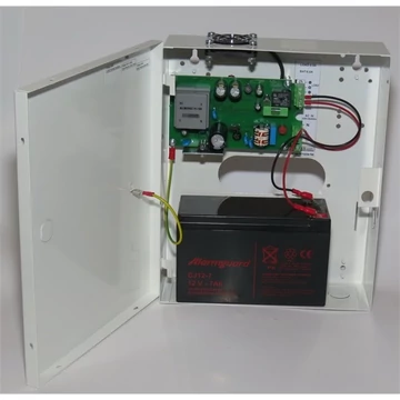 Makrai kapcsoló üzemű szünetmentesíthető tápegység, 9,5A / 12V-13,8V, intelligens, akkumulátorhely (12V / 7Ah)