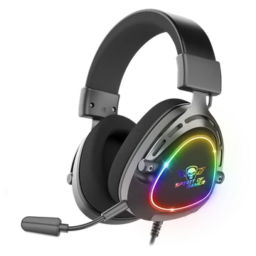 Spirit of Gamer Fejhallgató - ELITE H40 Black (MultiPlatform, RGB, 3.5mm Jack, mikrofon, hangerőszabályzó, nagy-párnás)