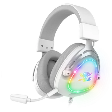 Spirit of Gamer Fejhallgató - ELITE H40 White (MultiPlatform, RGB, 3.5mm Jack, mikrofon, hangerőszabályzó, nagy-párnás)