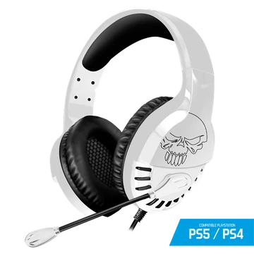 Spirit of Gamer Fejhallgató - PRO-H3 Playstation (PS4 / PS5, mikrofon, 3.5mm jack, hangerőszabályzó, 1m kábel, fehér)