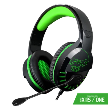 Spirit of Gamer Fejhallgató - PRO-H3 Xbox (Xbox One / Series X / S, mikrofon, 3.5mm jack, hangerőszabályzó, 1m kábel, zöld)