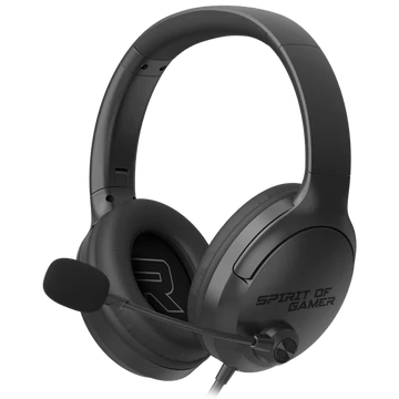 Spirit of Gamer Fejhallgató - PRO-H4 Black (MultiPlatform, mikrofon, 3.5mm jack, hangerőszabályzó, fekete)