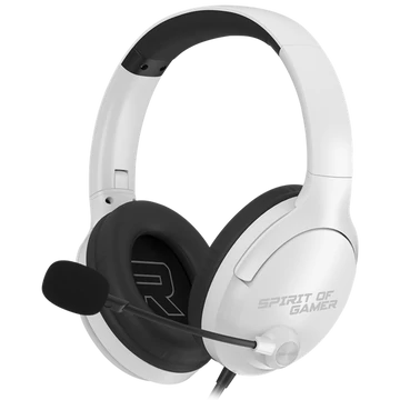 Spirit of Gamer Fejhallgató - PRO-H4 White (MultiPlatform, mikrofon, 3.5mm jack, hangerőszabályzó, fehér)