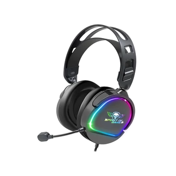 Spirit of Gamer Fejhallgató - PRO-H6 RGB Black (MultiPlatform, mikrofon, 3.5mm jack, hangerőszabályzó, 2m kábel, fekete)