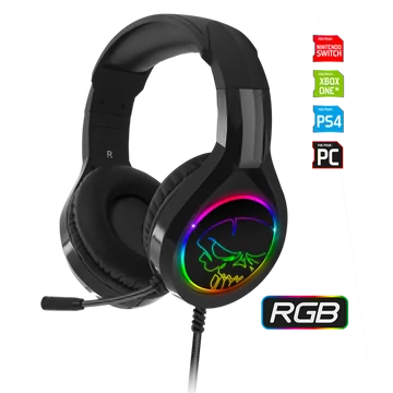 Spirit of Gamer Fejhallgató - PRO-H8 RGB (MultiPlatform, mikrofon, 3.5mm jack, hangerőszabályzó, 2m kábel, fekete)