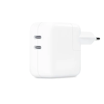 A 35 wattos, kétportos USB‑C hálózati adapterrel két eszközt tudsz egyszerre tölteni otthon, az irodában vagy akár útközben is. Az Apple a MacBook Air töltéséhez javasolja, de iPhone‑od, iPaded, Apple Watchod és AirPodsod töltéséhez is használhatod.<br