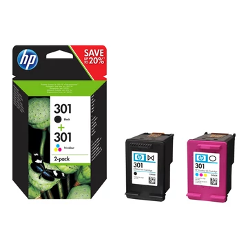 HP N9J72AE HP 301 fekete and Tri-color