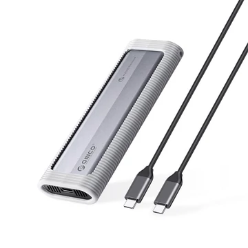 Orico Külső M.2 ház - AXM2S-G2-V1-GY (USB-A / C -> M.2 NVMe, Max.: 8TB, 10 Gbps)