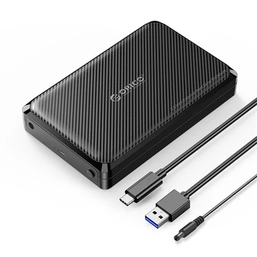 Orico Külső HDD / SSD Ház 2.5" / 3,5" - DDW35-C3-EU-BK (USB-C to USB-A / C, Max.: 18TB, fekete)