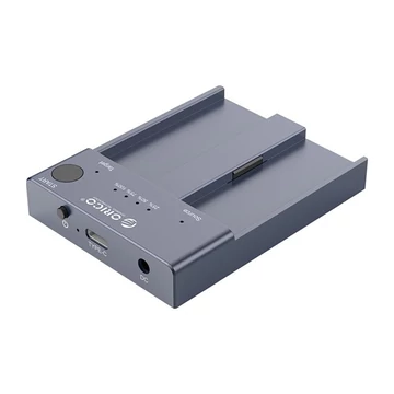Orico M.2 SSD Dokkoló - M2P2-C3-C-EU (2xM.2 NVMe -> USB-A / C, Max.: 2TB, Offline Klón funkció, Max.: 10Gbps, szürke)