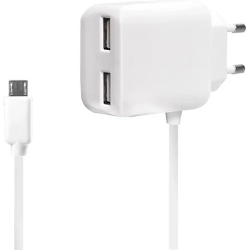 LogiLink Wall Charger 2 + 1 Port 10.5W univerzális hálózati töltő adapter fehér