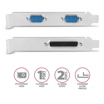 I/O bővítőkártya AXAGON PCEA-PSN PCIE 1x párhuzamos + 2x soros