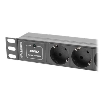 LANBERG PDU-03F-0200-BK PDU 10 1U 16A 3x 230v Schucko 2m Black