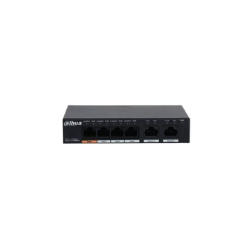Dahua PoE switch - PFS3006-4GT-60 (4x 1Gbps PoE + 2x 1Gbps uplink, 60W)