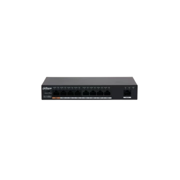 Dahua PoE switch - PFS3009-8ET1GT-96 (1x 10 / 100 (HighPoE / PoE+ / PoE) + 7x 10 / 100(PoE) + 1x 10 / 100 / 1000 uplink, 96W)