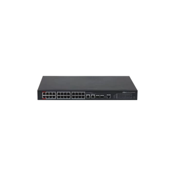 Dahua Menedzselhető PoE switch - PFS4226-24ET-360-V3 (24x 10 / 100 PoE / PoE+ (360W) + 2x gigabit / SFP combo uplink,HighPoE)