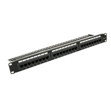 Walisec patch panel - PP-P6U2402 (24 port, Cat6, 1U, árnyékolatlan, fekete)