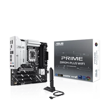 Asus Alaplap - Intel PRIME Z890M-PLUS WIFI LGA1851 (Z890, ATX, 4xDDR5 8666 + MHz, 6xSATA3, 3xM.2, HDMI + DP + Type-C)