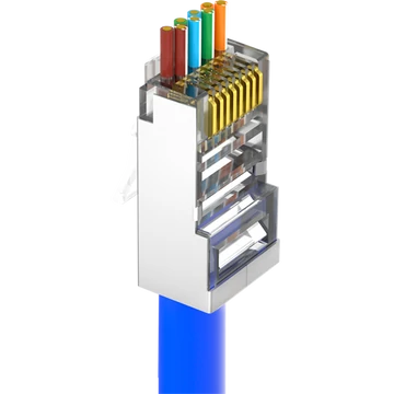 Walisec csatlakozó - RJ45-P6S (RJ45, Cat6, árnyékolt, 8P8C, aranyozott, befűzős) 100db / csomag