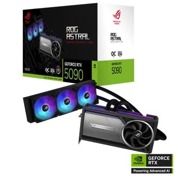 Asus Videokártya - nVidia ROG-ASTRAL-LC-RTX5090-O32G-GAMING (32768MB, GDDR7, 512bit, 2xHDMI, 3xDP)