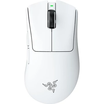 Razer Egér - DeathAdder V4 Pro White (Optikai, 45000DPI, 6 gomb, harisnyázott kábel, fehér)