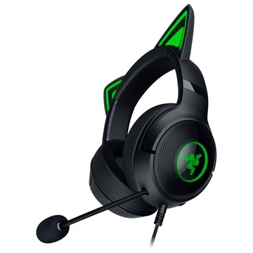 Razer Fejhallgató - Kraken Kitty V2 (USB, mikrofon, hangerőszabályzó, 2m kábel, rózsaszín)
