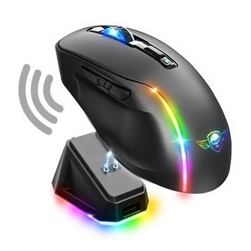 Spirit of Gamer Egér Vezeték nélküli  - ELITE-M50 Black (Optikai, 8000DPI, 1000Hz, 6 programozható gomb, RGB, fekete)