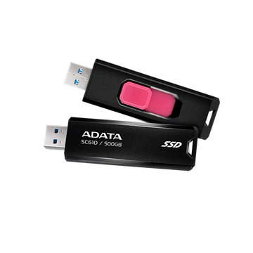 ADATA SSD Külső USB 3.2 500GB SC610, Fekete / Piros