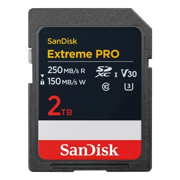 EXTREME PRO SDXC UHS-I CARD 2TB UP TO 250MB/S RS AND 150MB/S WS