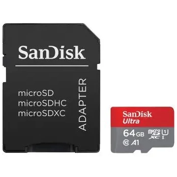 64GB microSDXC Sandisk Ultra CL10 A1 + adapter (SDSQUAB-064G-GN6MA / 215421)