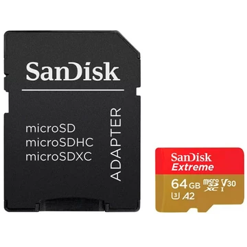 EXTREME PLUS MICROSDXC 64GB+SD ADAPTER 200MB/S 90MB/S A2 C10 V3