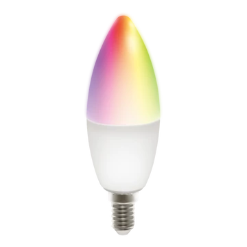 Deltaco SMART HOME SH-LE14RGB izzó LED, E14, gyertya, WIFI, 5W, színes+fehér, szabályozható