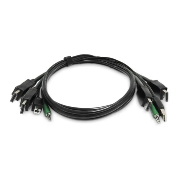 DUAL-DISPLAYPORT KVM CABLE 2.0 3.5MM AUDIO TAA