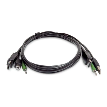 DUAL-DISPLAYPORT KVM CABLE USB 2.0 3.5MM AUDIO TAA