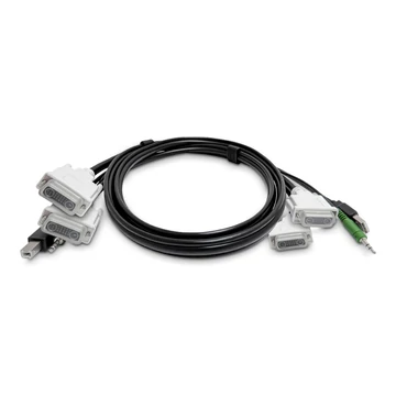 DUAL-DVI KVM CABLE 2.0 3.5MM AUDIO TAA