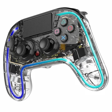 Spirit of Gamer Gamepad Vezeték Nélküli - NEON BT RGB (PC / PS3 / PS4 / iOS / Android, Bluetooth, RGB, átlátszó)