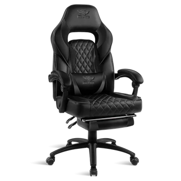 Spirit of Gamer szék - MUSTANG Black (állítható dőlés / magasság; kihajtható lábtartó; max.120kg-ig, fekete)