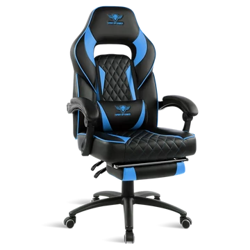 Spirit of Gamer szék - MUSTANG Blue (állítható dőlés / magasság; kihajtható lábtartó; max.120kg-ig, kék)