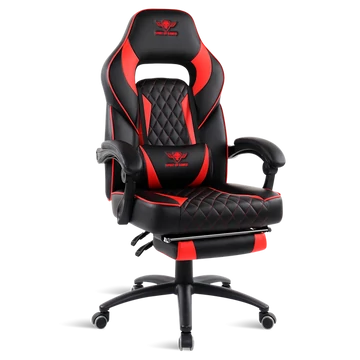 Spirit of Gamer szék - MUSTANG Red (állítható dőlés / magasság; kihajtható lábtartó; max.120kg-ig, piros)