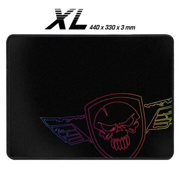 Spirit of Gamer Egérpad - Darkskull Mouse Pad - King Size (430 x 330 x 3mm; varrott szélek; fekete)