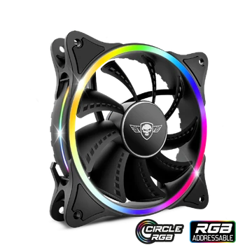 Spirit of Gamer Cooler 12cm - CIRCLE RGB V120EX (25,3dB; max. 39,6 m3 / h; 3pin csatlakozó(Molex); ház hűtésre, RGB LED)