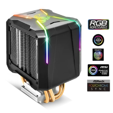 Spirit of Gamer CPU Cooler - CPU AIRCOOLER PRO ARGB (27dB; 1600 RPM; 1x12cm; aluminium / réz)